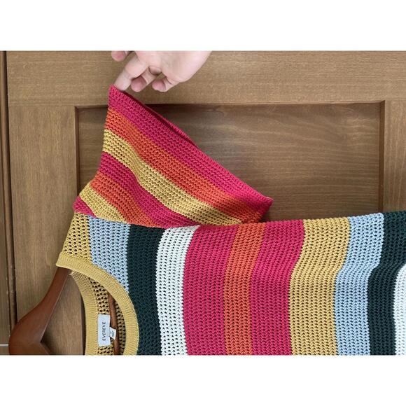 Evereve Haven Crochet Knit Flutter Short Sleeve Sweater Women’s size Medium - Picture 4 of 12